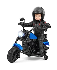 Slickblue 6V Electric Kids Motorcycle with Training Wheels, Headlight and Music