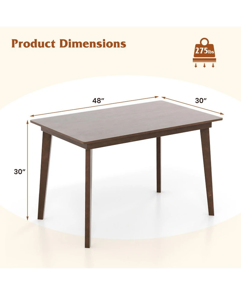 Gouun 48 in Rectangular Wood Dining Table for 4 with Rounded Corners