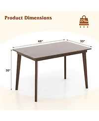 Gouun 48 in Rectangular Wood Dining Table for 4 with Rounded Corners