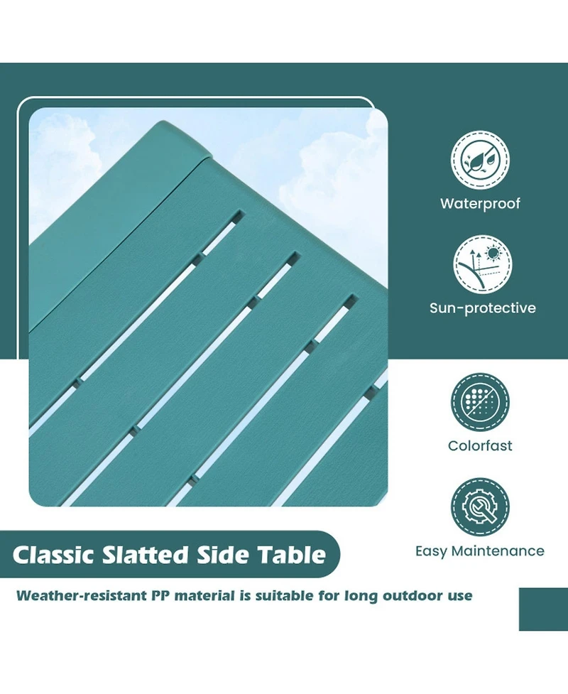 Gouun Weather-Resistant Adirondack Patio Side Table Set of 2