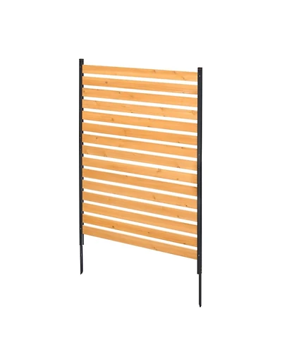 Sugift Wood Privacy Screen 39in x 61in 1-Panel Outdoor Fence for Garden and Pool Area