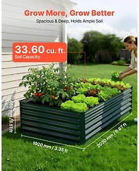 Sugift Galvanized Raised Garden Bed 6.67 x 3.35 ft Rustproof Elevated Planter Box for Vegetables