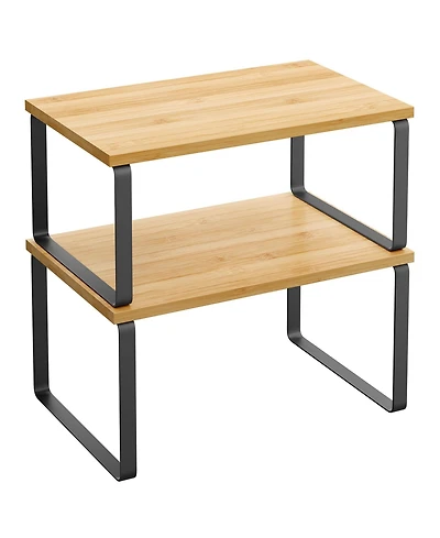 Gnuadz Stackable Expandable Cabinet Organizer Metal Wood Spice Rack