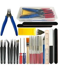 Gnuadz 32Pcs Model Diy Tool Kit Modeler Basic Craft Set Dollhouse Miniature Hobby Building Handmade Tools