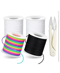 Gnuadz 4 rolls 660ft Stretchy Bracelet String Kit Elastic Cord Beading Diy Crafts Necklace Sewing