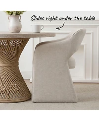 Maison Boucle Set of 2 Dining Chairs, Upholstered Armchairs, 19-Inch Seat