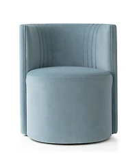 Maison Boucle Velvet Swivel Barrel Accent Chair 360degree(s) Rotating Tub Chair, 1 Piece