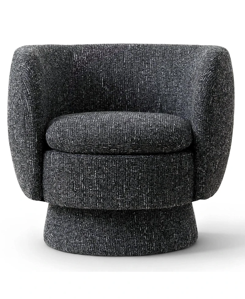 Maison Boucle 31 Tweed Swivel Barrel Accent Chair, Upholstered Armchair, 1 Pc