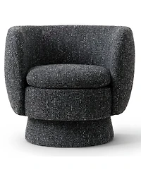 Maison Boucle 31 Tweed Swivel Barrel Accent Chair, Upholstered Armchair, 1 Pc