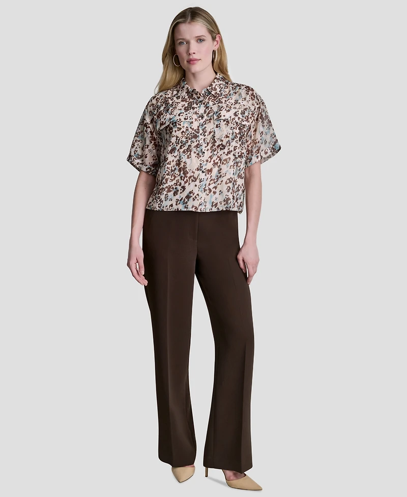 Dkny Women's Printed Collared Shirt