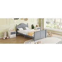 Streamdale Furniture Wood Twin Platform Bed with Headboard/Footboard