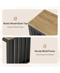 Tribesigns Entryway Bench, 47.3" Industrial End of Bed Bench with Sturdy Metal Frame, Wooden Indoor Bench