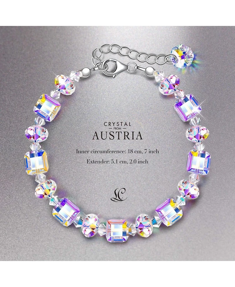 Gnuadz Sterling Crystal Bracelet Gift Box for Her 7"and 2"