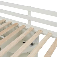 Streamdale Furniture Loft Bed with Wardrobe and Desk, Charging, Lights