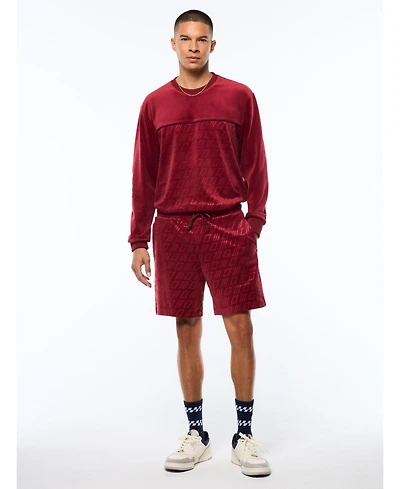 Sergio Tacchini Men's Bandiera Debossed Velour Short