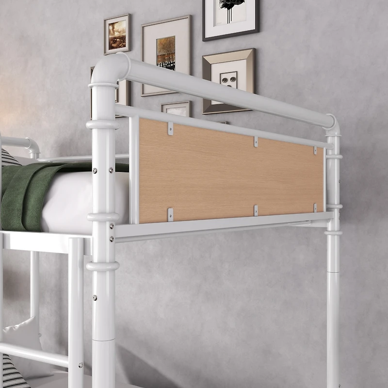 Streamdale Furniture Metal Twin Xl Bunk Bed with Guard Rails