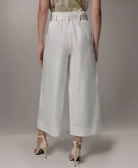 Donna Karan New York Women's Pleated Wide Leg Crop Pants