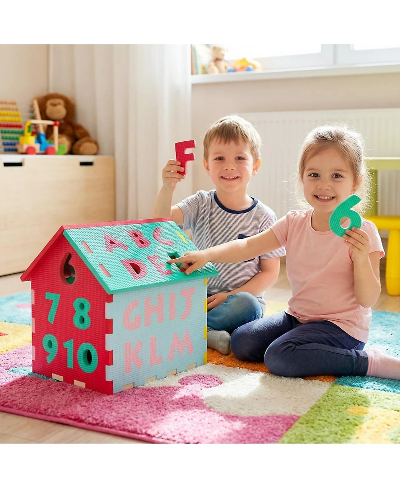 Slickblue Puzzle Floor Mats with Interlocking Alphabet and Number for Kids