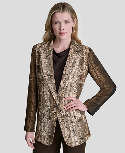 Dkny Women's Printed Long-Sleeve Blazer