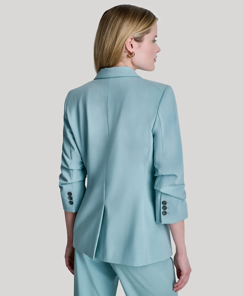 Dkny Women's Notch Collar Ruched-Sleeve Blazer