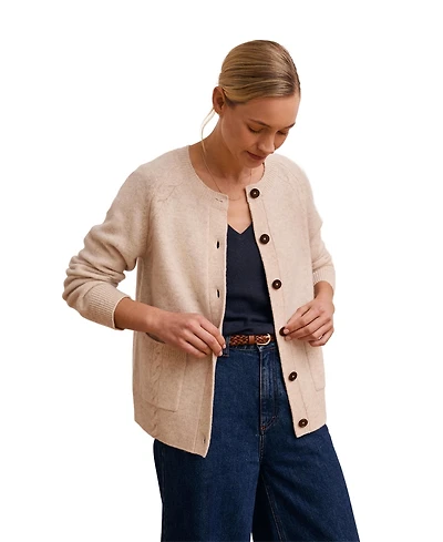 Celtic & Co. Women's Cable Detail Raglan Cardigan