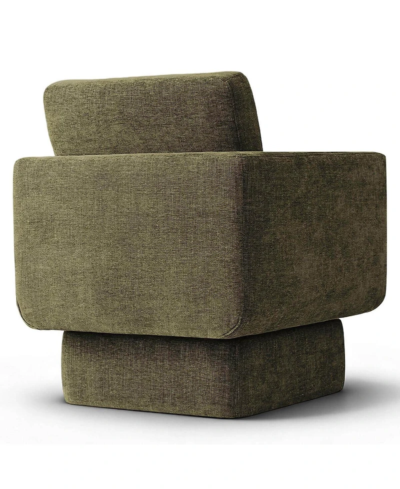 Maison Boucle 360 Swivel Barrel Accent Chair, Modern Club Lounge 1 Pc