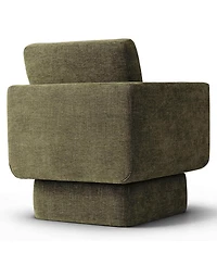 Maison Boucle 360 Swivel Barrel Accent Chair, Modern Club Lounge 1 Pc