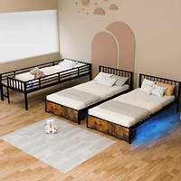 Streamdale Furniture Metal Triple Bunk Bed, Separates to 3 Twins