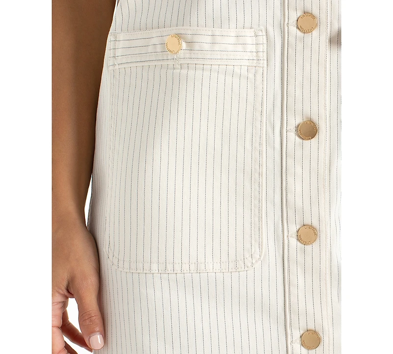Liverpool Los Angeles Women's Striped Button-Front Shift Dress