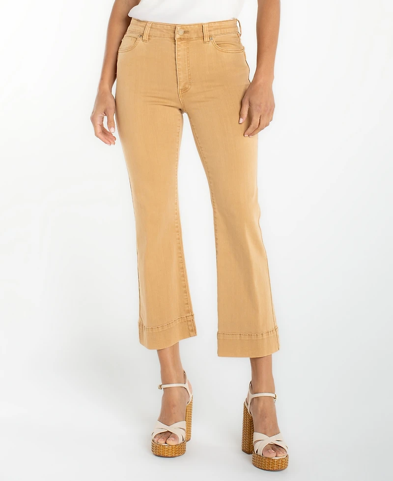 Liverpool Los Angeles Women's Mid-Rise Cropped Flare Leg Jeans