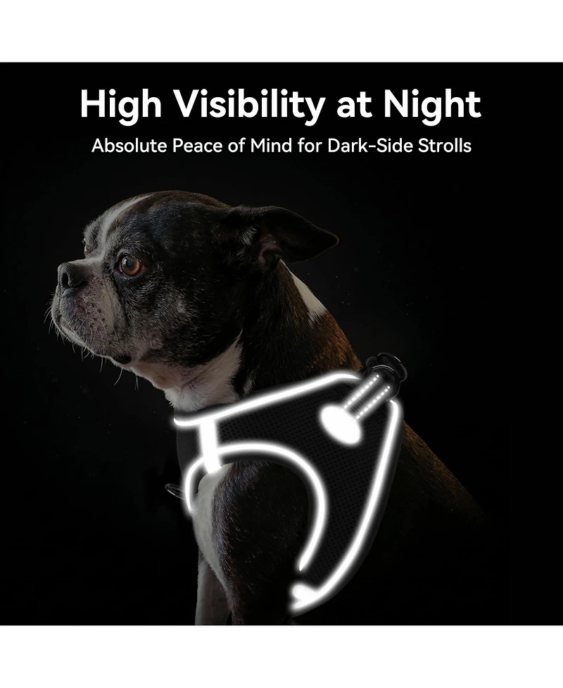 Aronkl Step-in Dog Harness Breathable Mesh Reflective Soft Padded for Small Dogs Cats