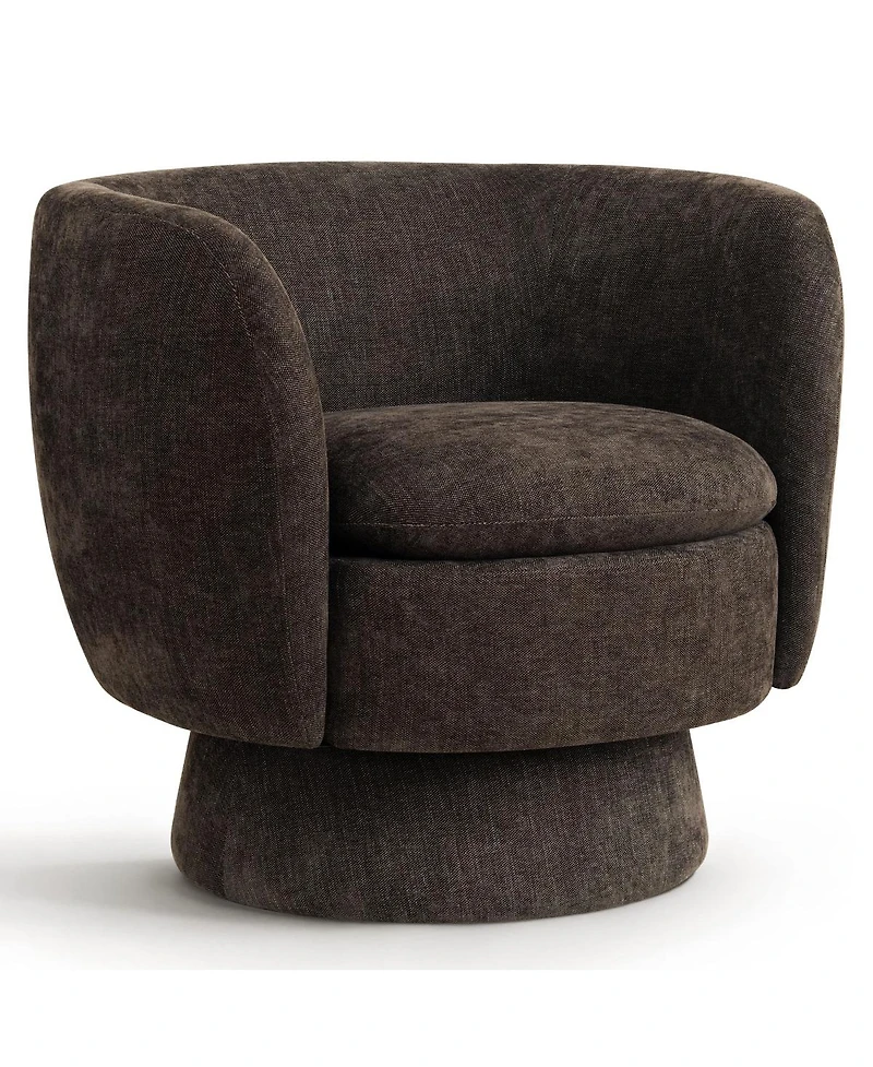 Maison Boucle 31 Wide Swivel Barrel Accent Chair, 360degree(s) Upholstered Armchair, 1 Pc