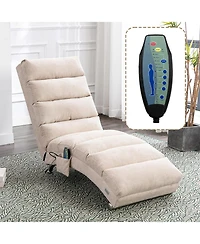 Rainsken Luxury Upholstered Chaise Lounge Chair with Gentle Vibration Function