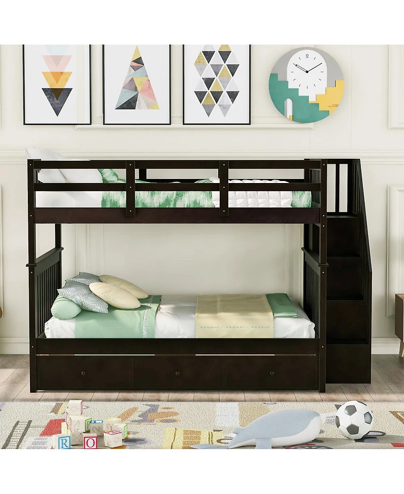 Streamdale Furniture Full Bunk Bed Drawer and Storage