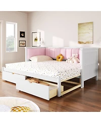 Streamdale Furniture Twin Xl to King Daybed w/ Storage and Upholstered Backrest