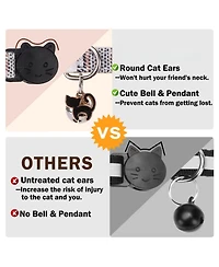 Aronkl Breakaway Cat Collars with Bells Pure Cotton Adjustable Cute Bowtie Kitten