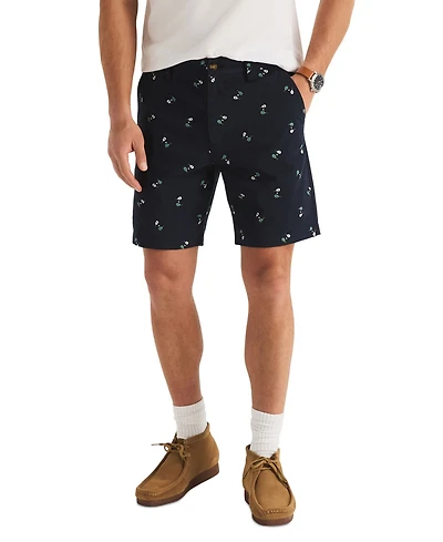Nautica Men's Stretch-Cotton Twill Flat-Front Deck Shorts