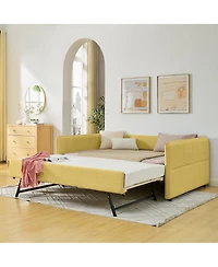 Streamdale Furniture Boucle Full Daybed w/ Twin Trundle Sofa Bed