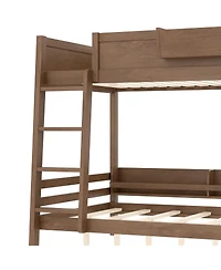 Streamdale Wood Bunk Bed w/ Storage, Bookshelf, Ladder, Rails