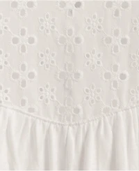 Lands' End Plus 3/4 Sleeve Eyelet Mix Flowy Top