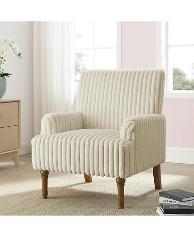 Streamdale Furniture Corduroy Accent Chair with Wood Legs
