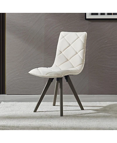 Streamdale Furniture Set of 2 Mid-Century Modern Dining Chairs with Wood Legs