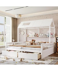 Streamdale Furniture Twin Platform Bed with Storage Shelves and Drawers