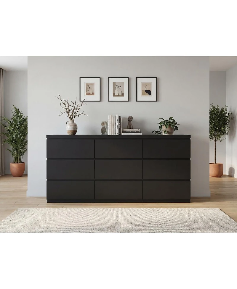 Streamdale Furniture Modern 9-Drawer Matte Dresser