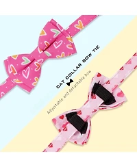 Aronkl 2 Pack Cat Collar Breakaway Bowtie Dinosaur Pattern Soft Cotton Adjustable