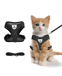 Aronkl Summer Cat Harness Leash Set Anti Escape Adjustable Soft Mesh Reflective Breathable Lightweight