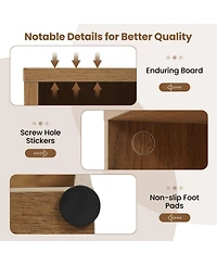 Sugift 2-Cube Bookcase Floor Standing Open Bookshelf with 5-Position Adjustable Shelf