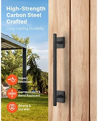 Sugift Barn Door Handle, 2Pcs 12.6" Rustic Steel Gate Handles for Outdoor Use