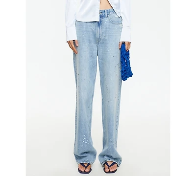 Lioness Women's Diamante Straight Cotton Jeans