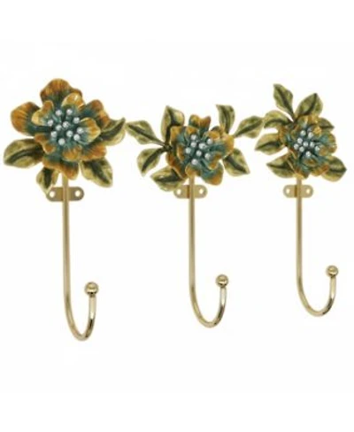 Yigii Vintage Flower Shaped Decorative Wall Hooks 3 Pack Heavy Duty Metal Coat Hooks For Clothes Towels Keys Hats